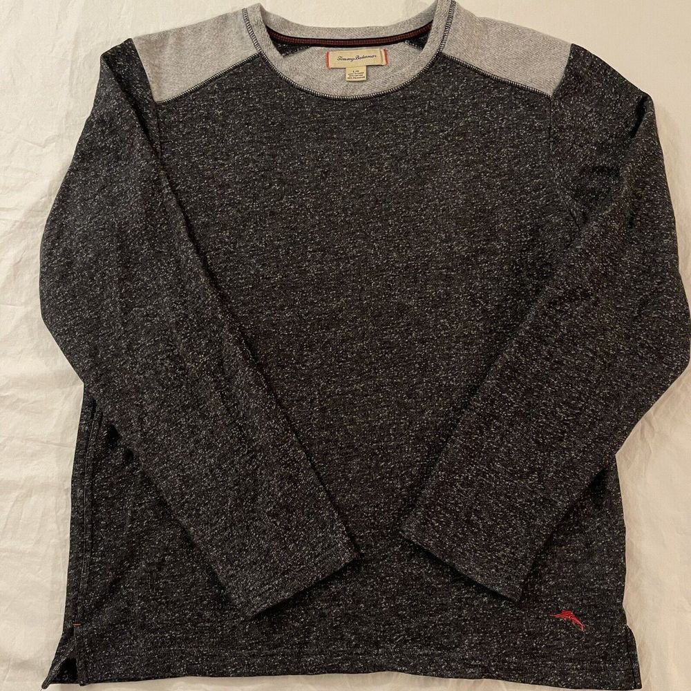 Tommy Bahama Mens Size Large Gray Lounge Sleepwear‎ Long-sleeve Shirt